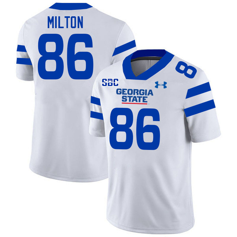 Georgia State Panthers #86 Keron Milton College Football Jerseys Stitched-White